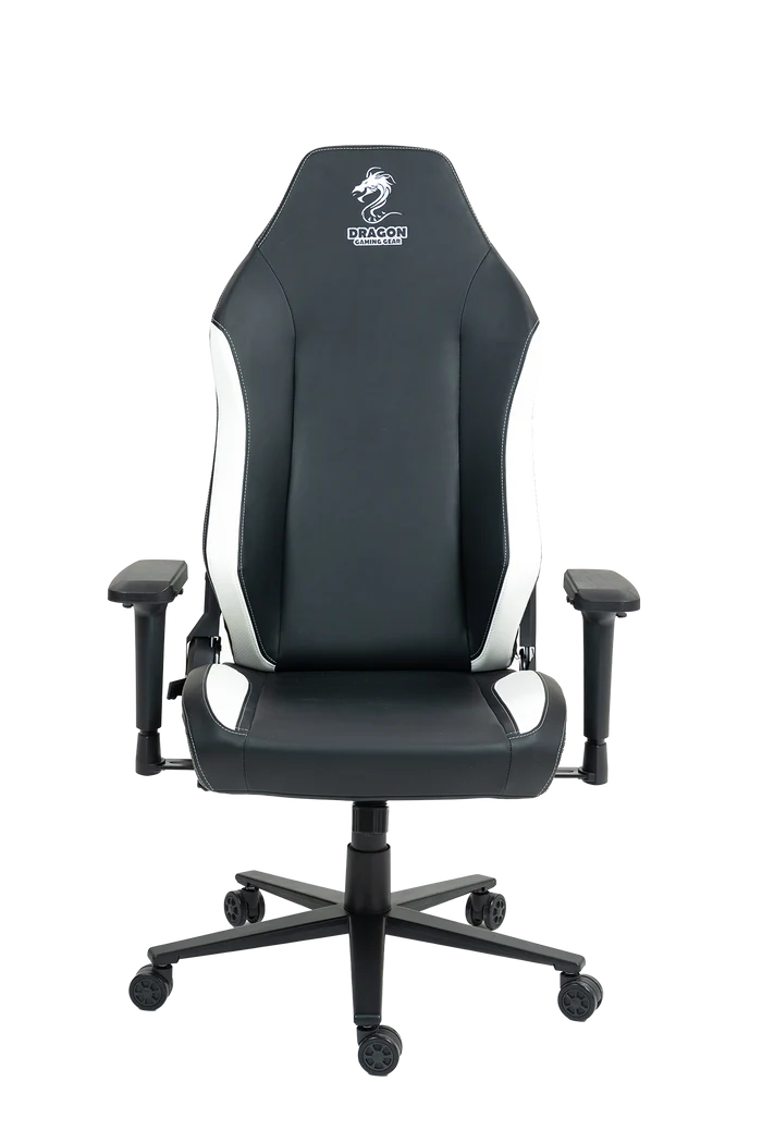 כיסא עבודה וגיימינג יוקרתי דמוי עור DRAGON ALPINE D.C - שחור לבן – תמונה 10