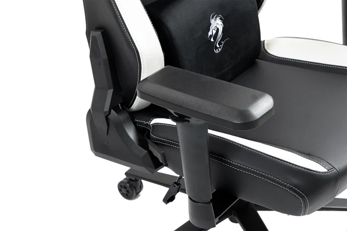 כיסא עבודה וגיימינג יוקרתי דמוי עור DRAGON ALPINE D.C - שחור לבן – תמונה 8