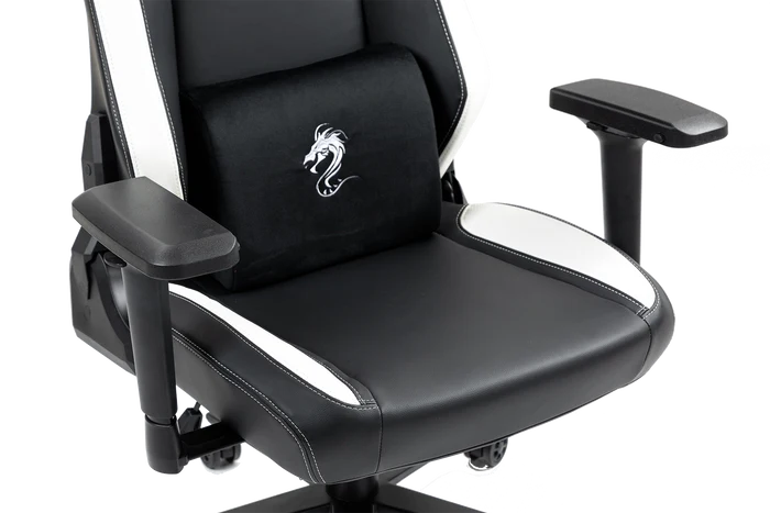 כיסא עבודה וגיימינג יוקרתי דמוי עור DRAGON ALPINE D.C - שחור לבן – תמונה 7