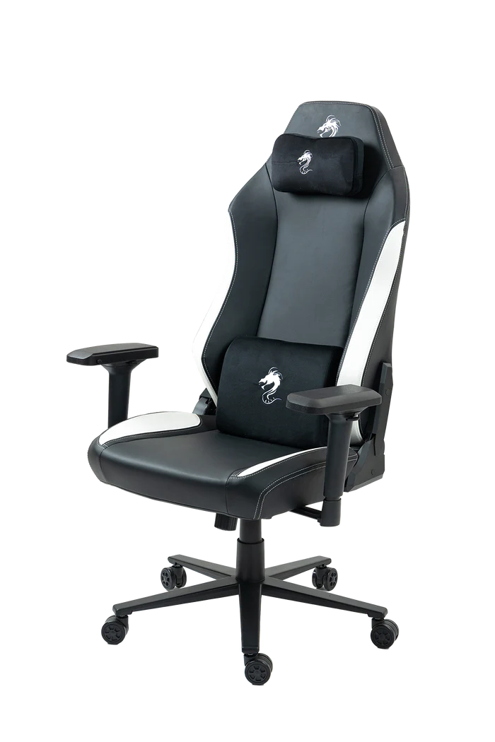 כיסא עבודה וגיימינג יוקרתי דמוי עור DRAGON ALPINE D.C - שחור לבן – תמונה 5