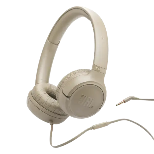 אוזניות קשת חוטיות JBL TUNE T530 - בז