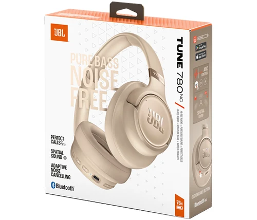 אוזניות קשת אלחוטיות עם ביטול רעשים JBL Tune 780NC - בז – תמונה 10